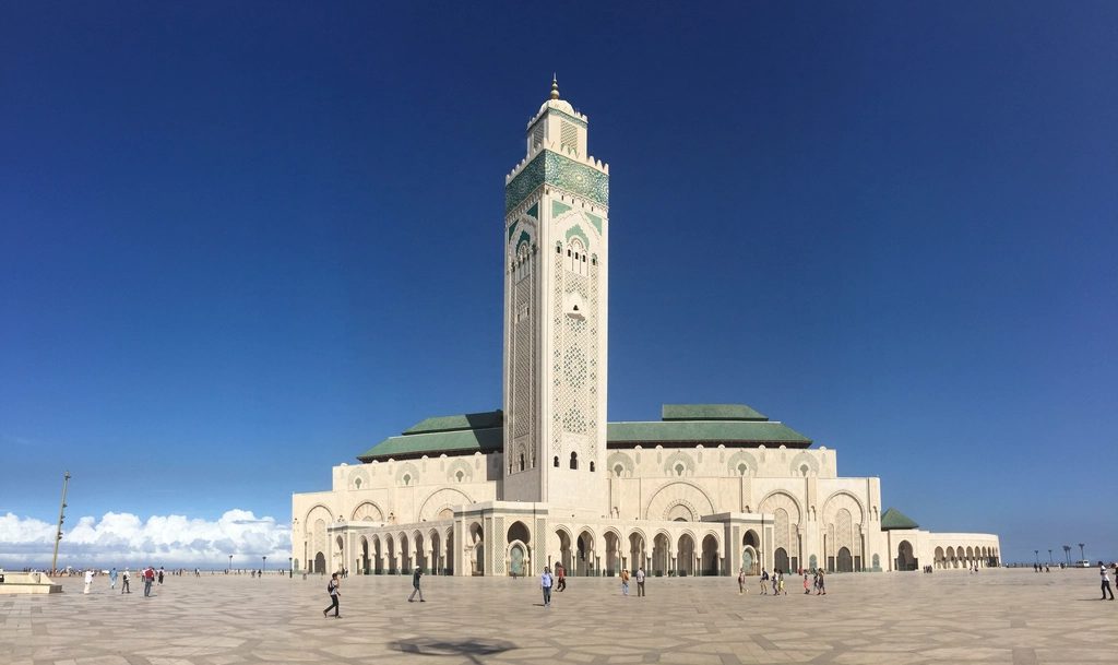 The Hassan II mosque on the ocean front in Casablanca