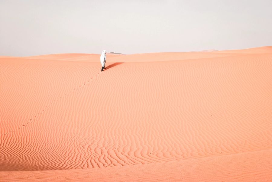 Rippled sand dunes at Erg Chebbi in southern Morocco